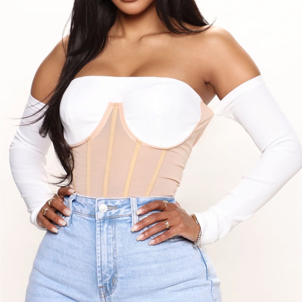Fashion Nova Secret Desire Off Shoulder Mesh Corset